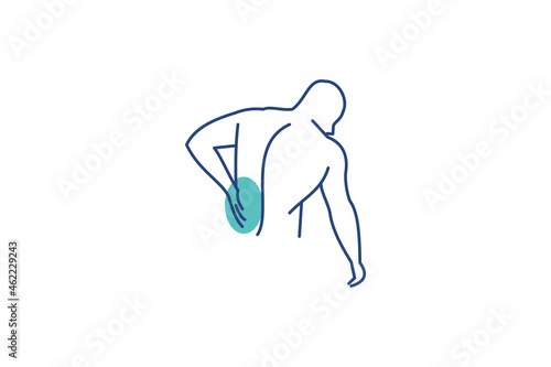 back pain treatment logo design vector icon illustration