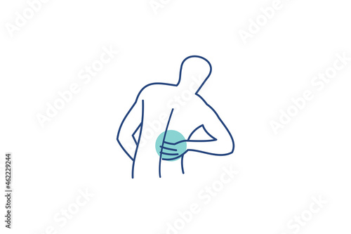 back pain treatment logo design vector icon illustration