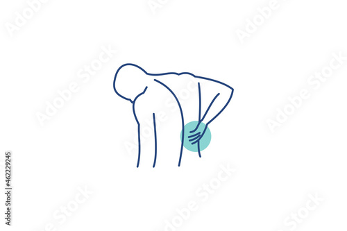 back pain treatment logo design vector icon illustration