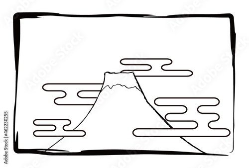 シンプルなヱ霞と富士山の背景素材
