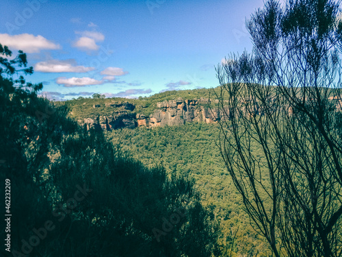 Blue mountains on a sunny day