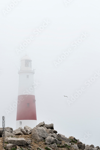 Lighthouse on a foggy day