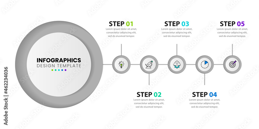 Infographic design template. Creative concept with 5 steps Infographic design template. Creative concept with 5 steps