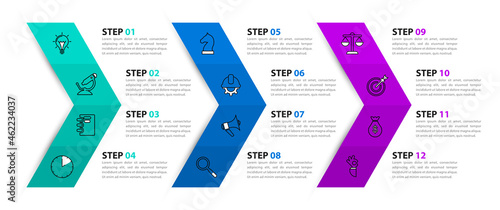 Infographic design template. Creative concept with 12 steps