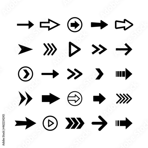 Arrow icons set. Collection of vector arrows. Simple vectors.