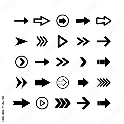 Arrow icons set. Collection of vector arrows. Simple vectors.