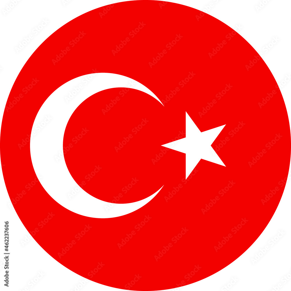 Turkey flag round circle vector Turkey flag round circle vector