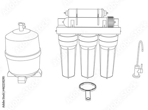 Vector drink water filter, reverse osmosis home system