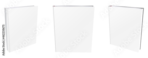 Vector book mockup with blank cover, template illustration