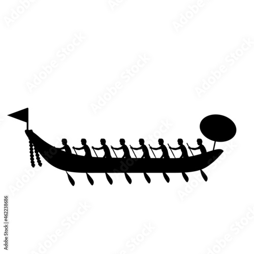 Silhouette boat race for harvest festival. Happy Onam. Indian culture and religion. photo