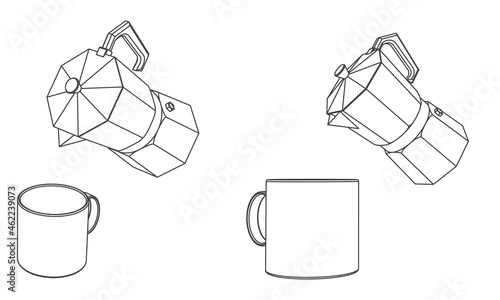 Vector illustration of moka pot coffee maker