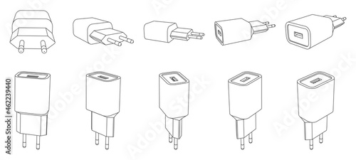 Vector phone charger with usb port