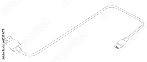 Vector cable for phone charger - usb to type c