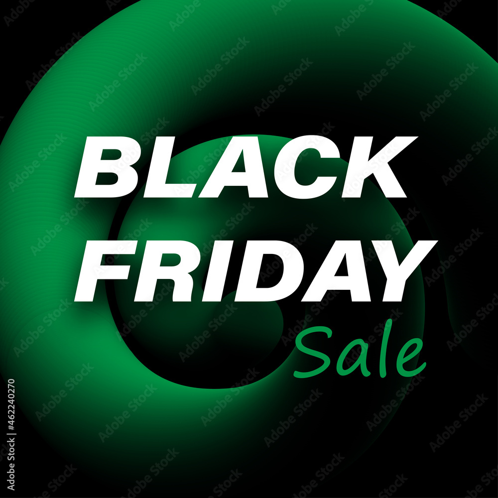 Black friday sale sign over green blend curve. Black friday sale sign over green blend curve.