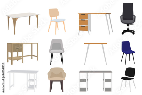 Beautiful different home office chair and table for freelancer with different modern design
