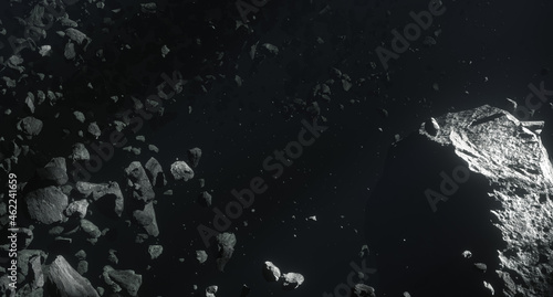 Mega asteroid or dwarf planet with asteroid belt in deep space
