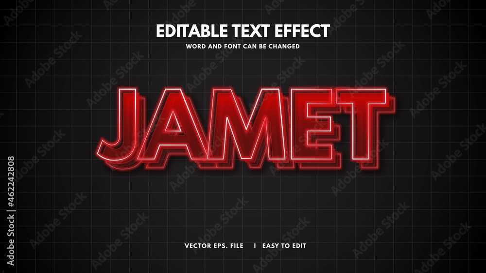 3d neon light  editable text effect