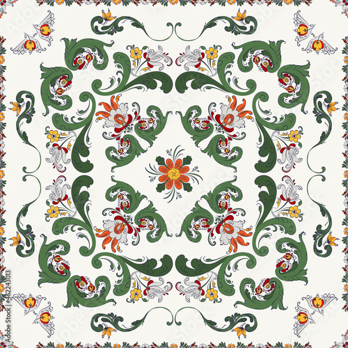 Rosemaling vector pattern 11