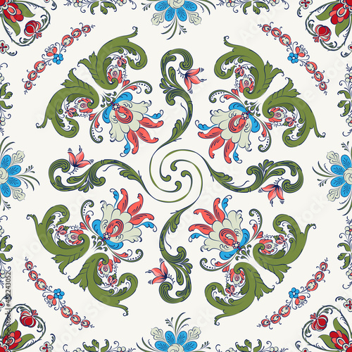 Rosemaling vector pattern 13