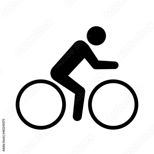 Stick figure cycling pictogram. Clipart image isolated on white background
