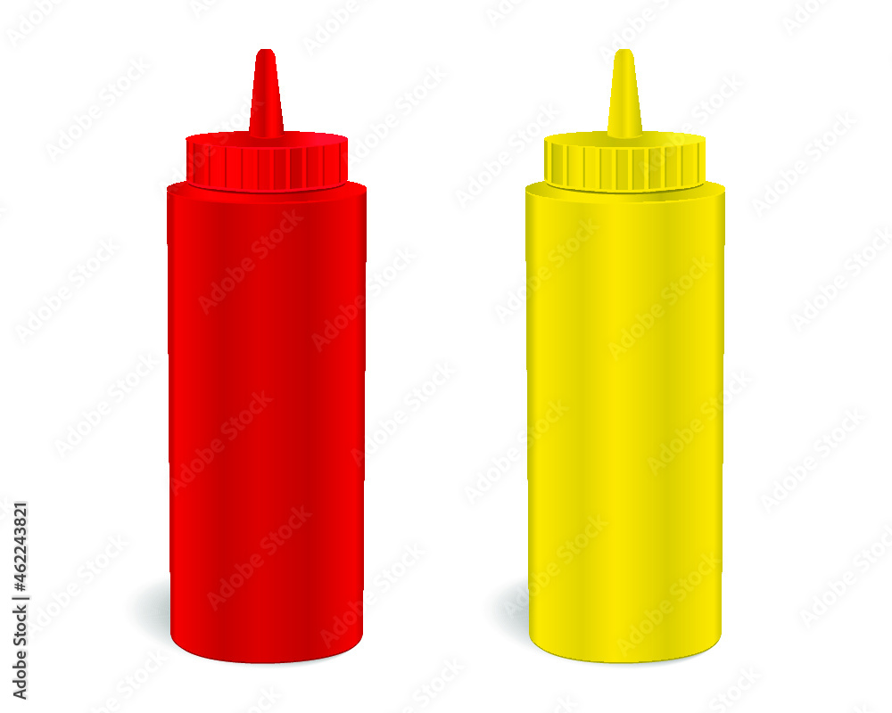Sauce bottles isolated on a white background Sauce bottles isolated on a white background