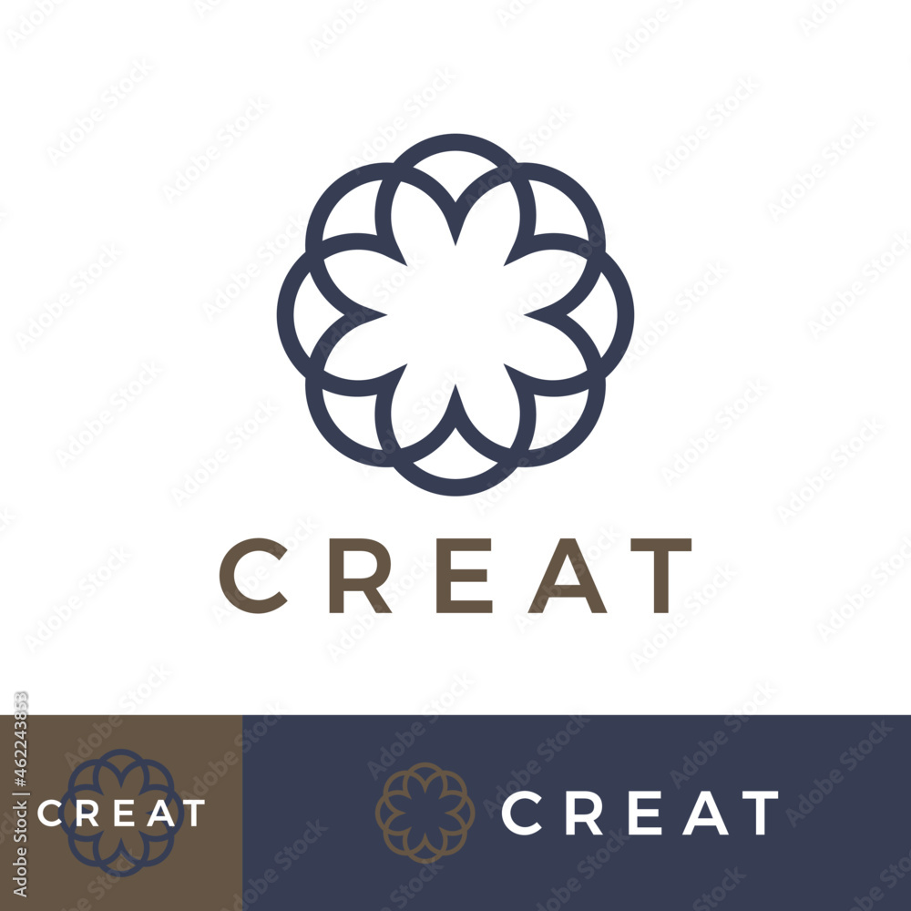 Creative Abstract Mandala Symbol. Abstract brand curve line logo design template for brand identity Creative Abstract Mandala Symbol. Abstract brand curve line logo design template for brand identity