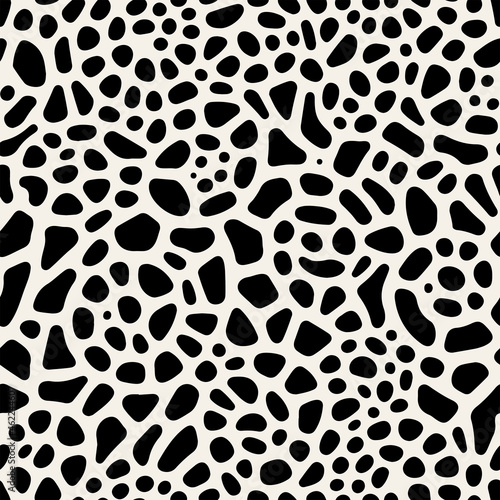 Vector seamless pattern. Repeating smooth natural grid. Monochrome organic structure. Stylish rounded blots.