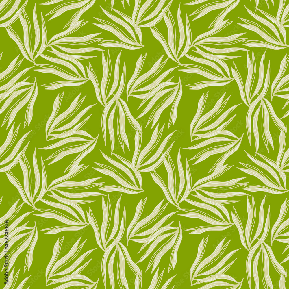 Random seaweeds seamless pattern on green background. Random seaweeds seamless pattern on green background.