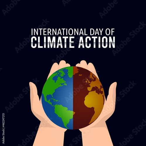 vector graphic of international day of climate action good for international day of climate action celebration. flat design. flyer design.flat illustration.