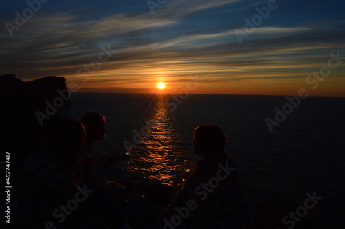 Formentor Light House Balearic Islands - Spain celebreating sunset with friends