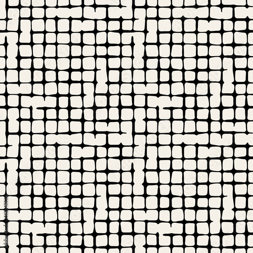 Vector seamless pattern. Modern stylish texture. Repeating geometric tiles with stripes squares. Rounded bold stripes.