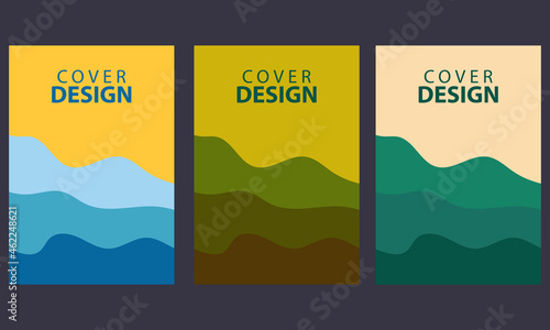 Abstract Color Mountain Landscape Vector Hand Drawn