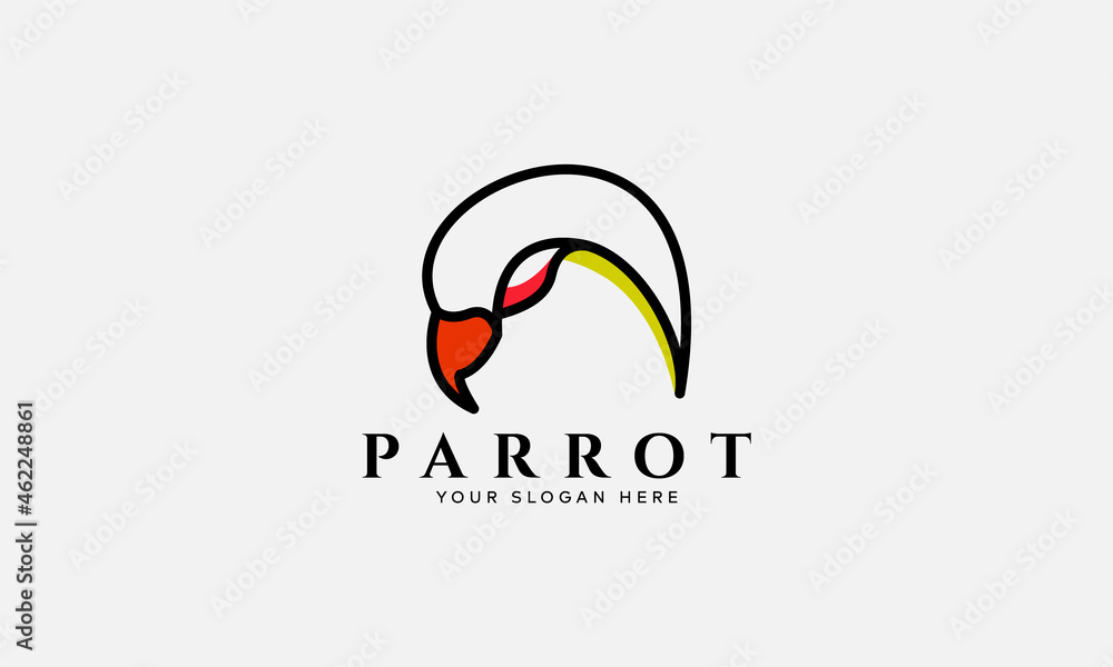parrot logo design vector illustration icon