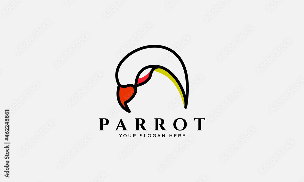 Obraz premium parrot logo design vector illustration icon
