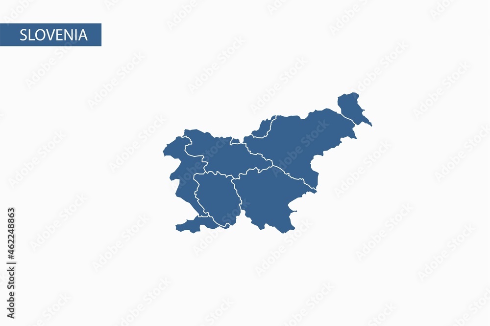 Slovenia blue map detailed vector.