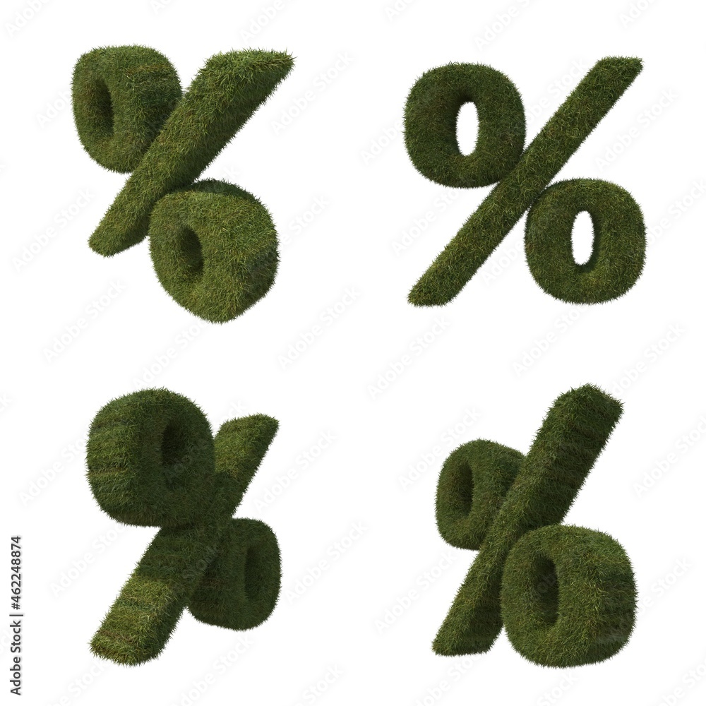3d illustration of Grass Numbers 3d illustration of Grass Numbers