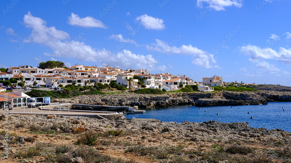 view of the village Binibequer Vell, Menorca, Balearic Islands, Spain.