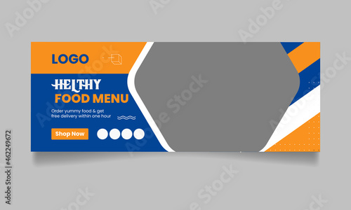 creative food Facebook cover design template 