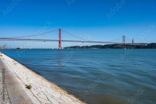 Tejo river and Tejo bridge in Lisbon
