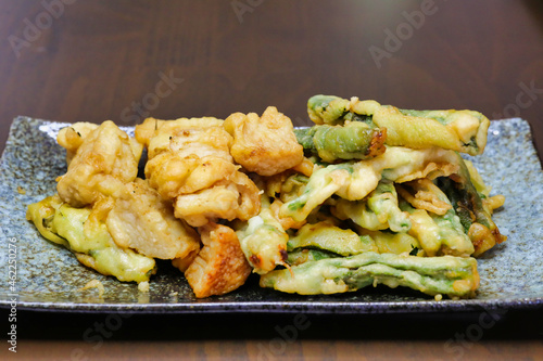 オクラと長芋のフリッター