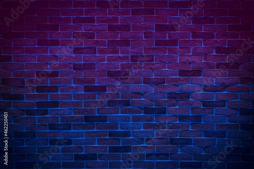 brick wall background neon banner  light signboard.