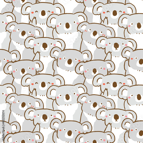 Photography Seamless Pattern of Cartoon Koala Bear Illustration Design