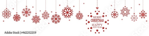 hanging snow flakes for christmas time with greetings