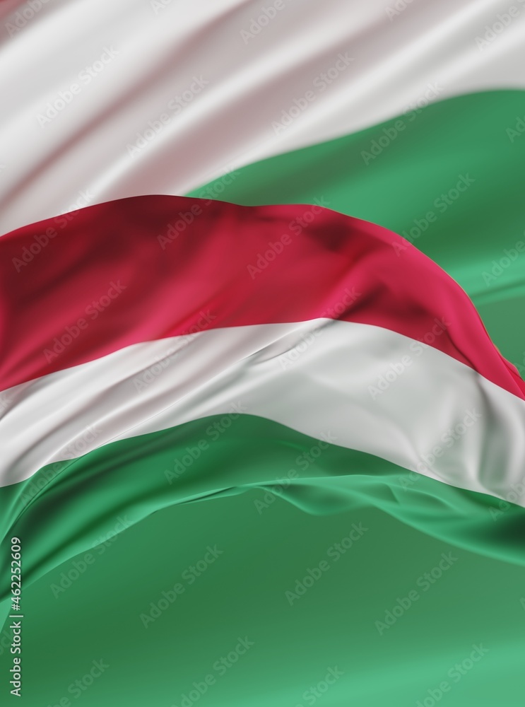 Obraz premium Abstract Hungary Flag 3D Rendering (3D Artwork)