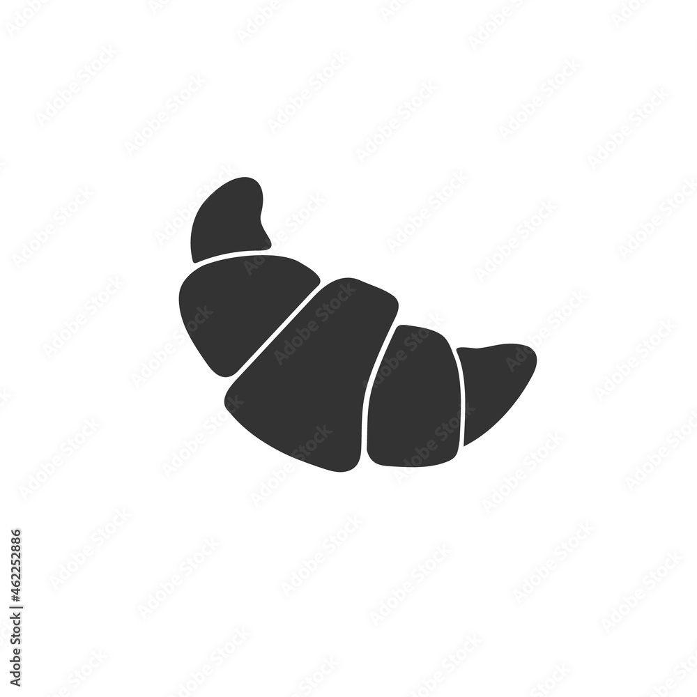 Croissant icon. Flat vector illustration in black on white background Croissant icon. Flat vector illustration in black on white background