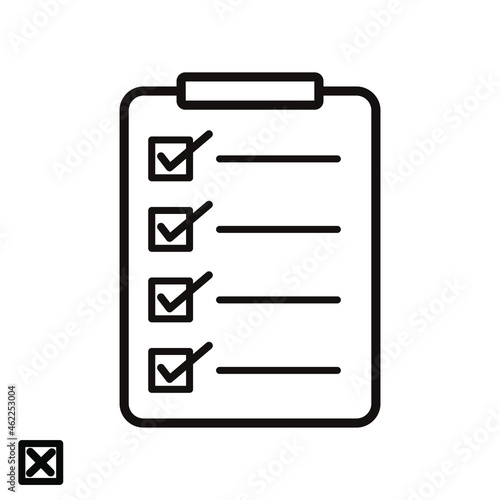 Planning icon. modern outline logo concept. to-do checklist on white background. check and uncheck sign. Suitable for use in web design, mobile apps and presentations. EPS10