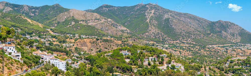 Landscape of Sierra de Mijas countryside. Andalusia, Spain