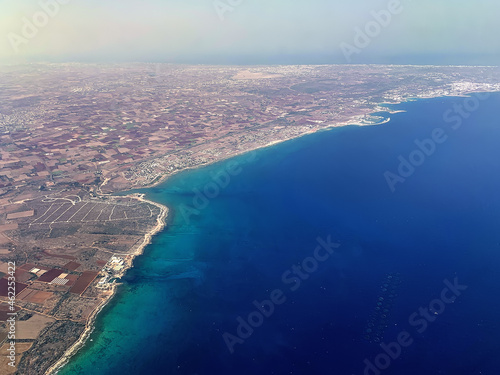 Aerial view of Cyprus island. Taken from a drone