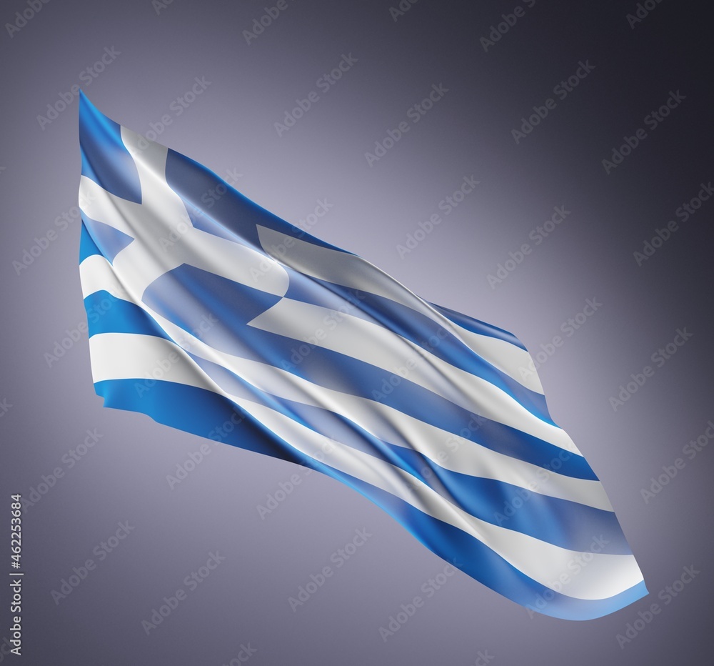 Obraz premium Abstract Greece Flag 3D Rendering (3D Artwork)