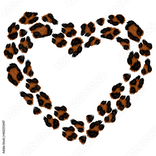 Frame with decorative leopard print. Animal stylized ornament, fur texture.